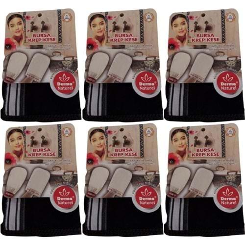 Derma Naturel Krep Kese - Siyah MS-28 (6 Lı Set)