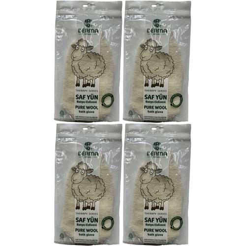 Derma Naturel Therapy Saf Yün Banyo Eldiveni T-485 (4 Lü Set)