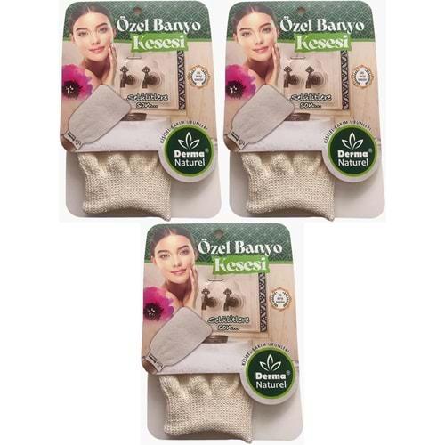 Derma Naturel Özel Banyo Kesesi MS-07 (3 Lü Set)