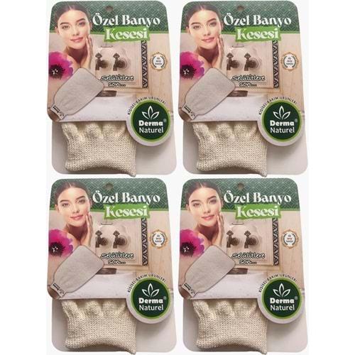 Derma Naturel Özel Banyo Kesesi MS-07 (4 Lü Set)
