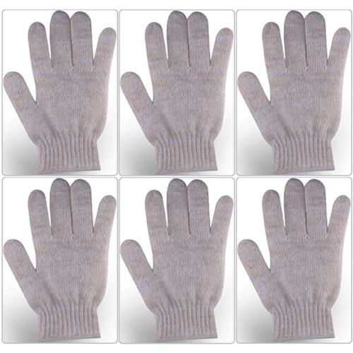 Derma Naturel Therapy Saf Yün Parmaklı Banyo Eldiveni T-478 (6 Lı Set)