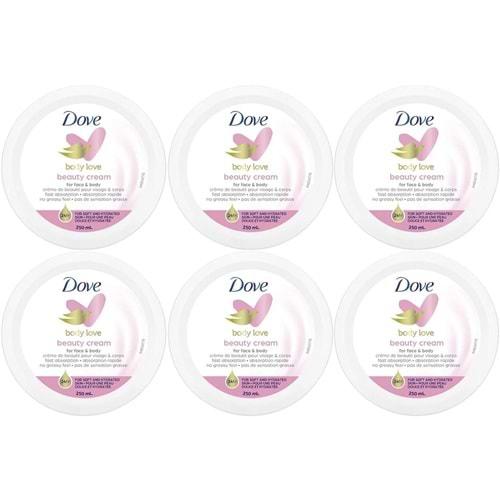 Dove Besleyici El ve Vücut Bakım Kremi 250ML Beauty Cream (Pembe) (6 Lı Set)