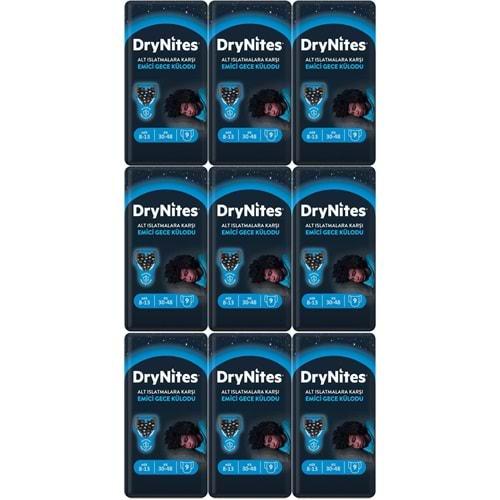 Drynites Emici Gece Külodu/Külot Bez Erkek 8-13 Yaş 30-48KG Large 81 Adet 9PK*9 AltIslatmalara Karşı
