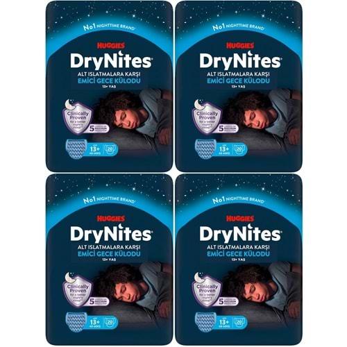 Drynites Emici Gece Külodu/Külot Bez Erkek 13+ Yaş (48-60KG) X Large 80 Adet Mega Pk (4PK*20)