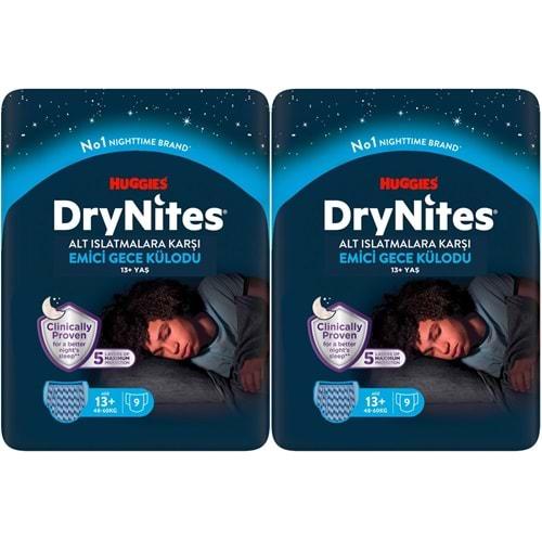 Drynites Emici Gece Külodu/Külot Bez Erkek 13+ Yaş (48-60KG) X Large 18 Adet (2PK*9)