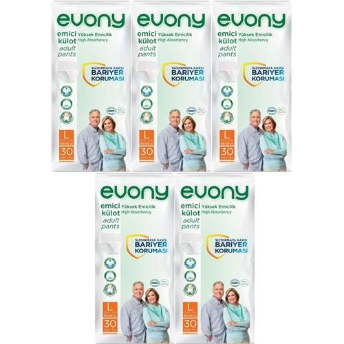 Evony Hasta Bezi Yetişkin Emici Külot L - Büyük - Large 150 Adet (5PK*30)