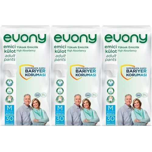 Evony Hasta Bezi Yetişkin Emici Külot M - Orta - Medium 90 Adet (3PK*30)