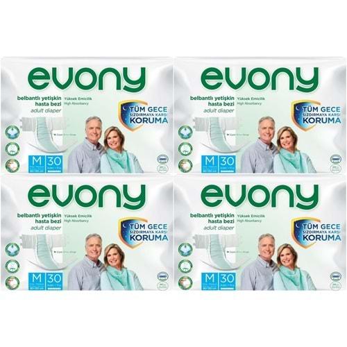 Evony Hasta Bezi Yetişkin Bel Bantlı Tekstil Yüzey M-Orta 120 Adet (4PK*30)