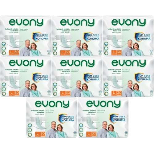 Evony Hasta Bezi Yetişkin Bel Bantlı Tekstil Yüzey L-Büyük 240 Adet (8PK*30)