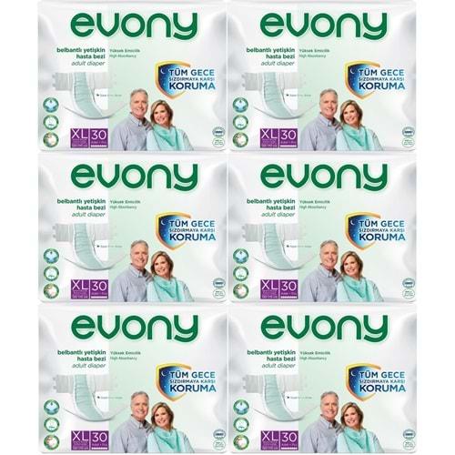 Evony Hasta Bezi Yetişkin Bel Bantlı Tekstil Yüzey Ekstra Büyük (XL) 180 Adet (6PK*30)