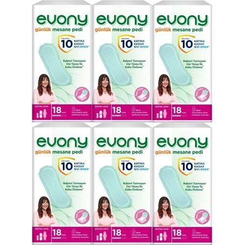 Evony Günlük Mesane Pedi Ekstra Uzun 108 Adet (6PK*18)