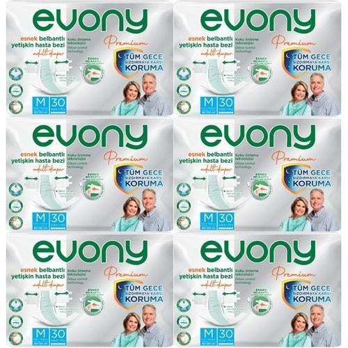 Evony Premium Hasta Bezi Yetişkin Bel Bantlı Tekstil Yüzey M-Orta 180 Adet