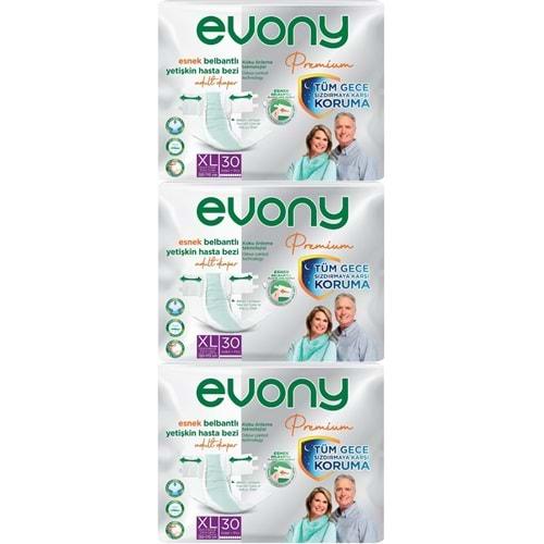 Evony Premium Hasta Bezi Yetişkin Bel Bantlı Tekstil Yüzey Ekstra Büyük (XL) 90 Adet