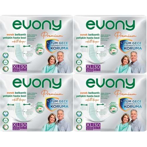 Evony Premium Hasta Bezi Yetişkin Bel Bantlı Tekstil Yüzey Ekstra Büyük (XL) 120 Adet