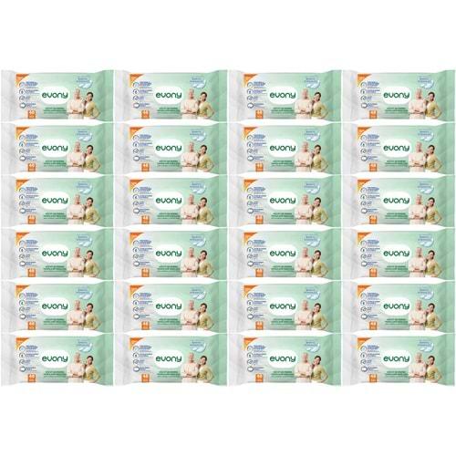 Evony Hasta Vücut Perine Temizleme Islak Mendil Havlu 48 Yaprak XL Banyo Ferahlığı (24 Lü Set)