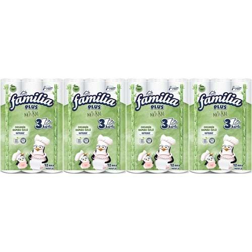 Familia Kağıt Havlu Natural (3 Katlı) Organik Bambu özlü 48 Li Pk (4PK*12)