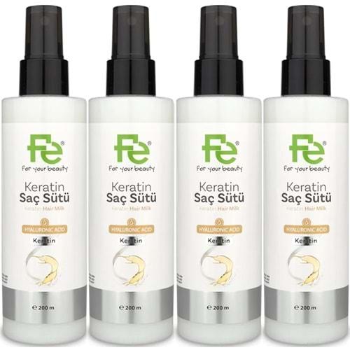 Fe Keratin Saç Sütü 200ML (4 Lü Set)