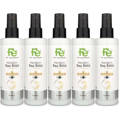 Fe Keratin Saç Sütü 200ML (5 Li Set)