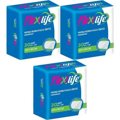 Flexi Life Kedi - Köpek - Evcil Haycan Çiş Tuvalet Eğitim Pedi 60*90CM 90 Adet (3PK*30)