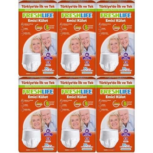 FreshLife Emici Külot Hasta Bezi XL Ekstra Büyük 180 Adet (6PK*30)