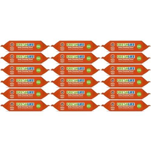 Freshlife Hasta Vücut Temizleme Islak Mendil Havlu 50 Yaprak XL (18 Li Set)