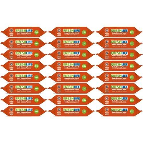 Freshlife Hasta Vücut Temizleme Islak Mendil Havlu 50 Yaprak XL (24 Lü Set)