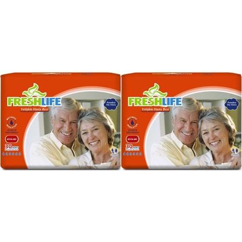 FreshLife Yetişkin Hasta Bezi Bel Bantlı L - Large - Büyük 60 Adet (2PK*30)