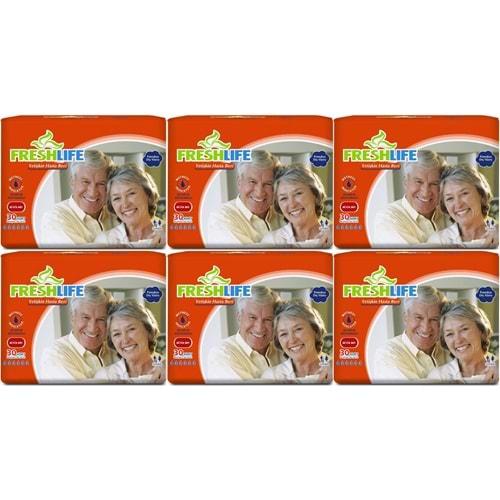 FreshLife Yetişkin Hasta Bezi Bel Bantlı L - Large - Büyük 180 Adet (6PK*30)