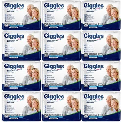 Giggles Hasta Bezi Yetişkin Bel Bantlı Tekstil Yüzey Ekstra Büyük (XL) 360 Adet (12PK*30)