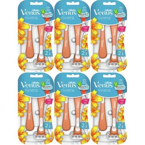 Gillette Venus Riviera Kullan At Kadın Tıraş Bıçağı 12 Li Set (6PK*2)