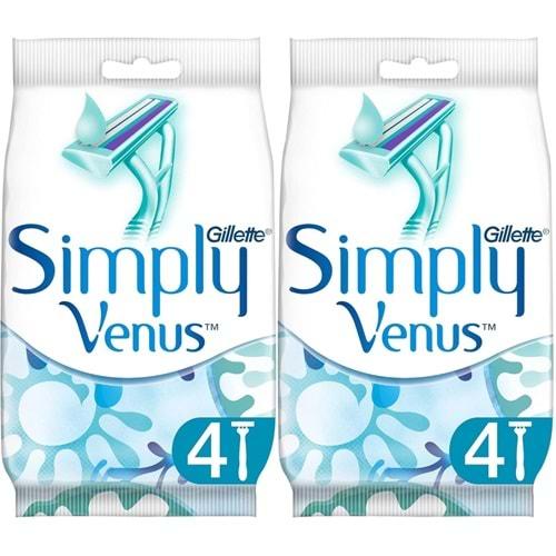 Gillette Simply Venus 2 Kullan At Kadın Tıraş Bıçağı 8 Li Set (2PK*4)