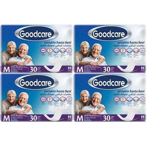Goodcare Hasta Bezi Yetişkin Bel Bantlı Tekstil Yüzey M Medium - Orta 120 Adet (4PK*30)