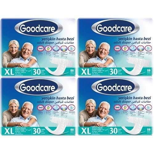 Goodcare Hasta Bezi Yetişkin Bel Bantlı Tekstil Yüzey XL Extra Large- Ekstra Büyük 120 Adet (4PK*30)