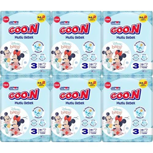 Goon Mutlu Bebek Bebek Bezi Beden:3 (7-12Kg) Midi 216 Adet Jumbo Ekstra Pk