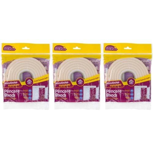 GreenLeaves Süngerli Pencere Bandı 5 Metre (3 Lü Set)