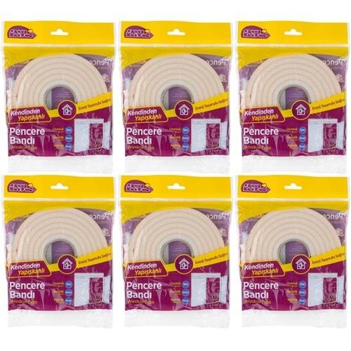 GreenLeaves Süngerli Pencere Bandı 5 Metre (6 Lı Set)