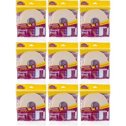 GreenLeaves Süngerli Pencere Bandı 5 Metre (9 Lu Set)