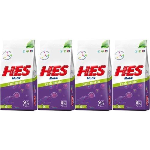 HES Matik Toz Çamaşır Deterjanı 36KG Color/Renkliler (288 Yıkama) (4PK*9KG)