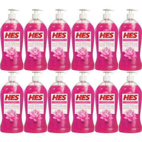 HES Sıvı Sabun 750ML Yeni Bahar (Pompalı) (12 Li Set)