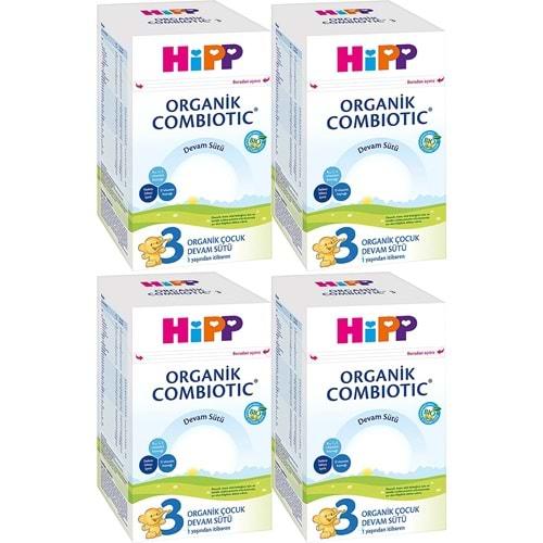 Hipp Organik Combiotic Bebek Devam Sütü 800GR No:3 (9. Aydan İtibaren) (4 Lü Set)