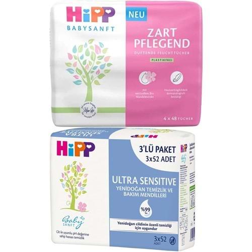 Hipp Baby Sanft Islak Havlu Mendil Karma Sensitive Yeni Doğan + Klasik 7 Li Set 348 Yaprak