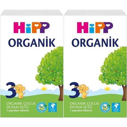 Hipp Organik Devam Sütü 600GR No:3 (1 Yaş ve Üzeri) (2 Li Set)