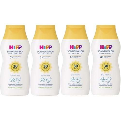 Hipp Babysanft Bebek Güneş Sütü 200Ml (30 Faktör) (4 Lü Set)