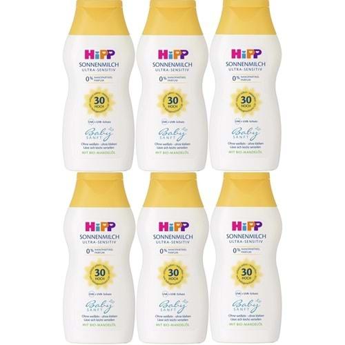 Hipp Babysanft Bebek Güneş Sütü 200Ml (30 Faktör) (6 Lı Set)