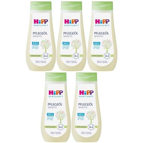 Hipp Babysanft Bebek Bakım Yağı/Pelegeöl Sensıtıv 200ML (5 Li Set)