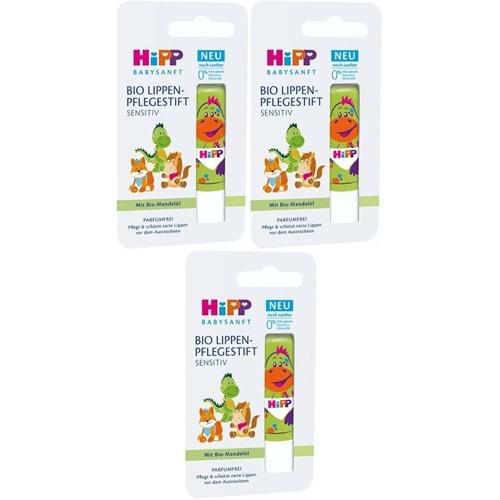 Hipp Babysanft Organik Dudak Nemlendiricisi Ultra Sensıtıv 4.8GR (Yeşil) (3 Lü Set)
