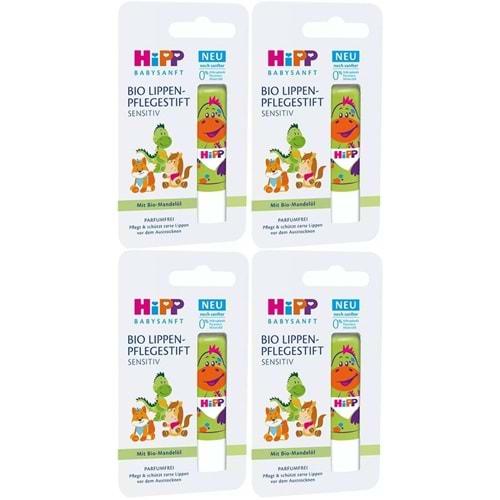 Hipp Babysanft Organik Dudak Nemlendiricisi Ultra Sensıtıv 4.8GR (Yeşil) (4 Lü Set)