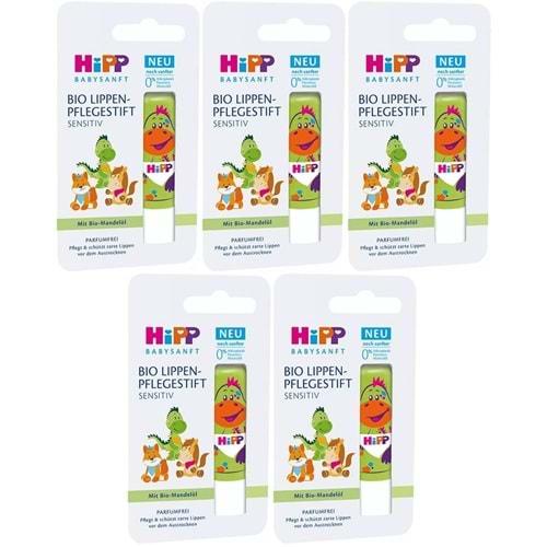 Hipp Babysanft Organik Dudak Nemlendiricisi Ultra Sensıtıv 4.8GR (Yeşil) (5 Li Set)