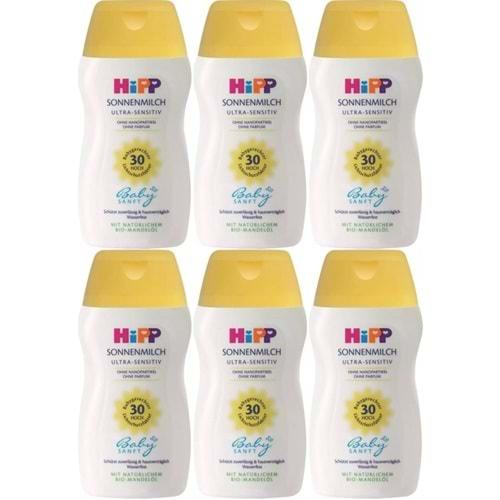 Hipp Babysanft Güneş Kremi -Yüz için Sonnen Gesıchtscreme 30 Faktör Ultra Sensıtıv 50ML (6 Lı Set)
