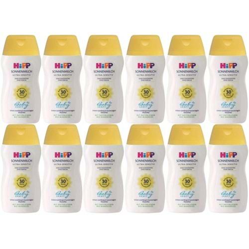 Hipp Babysanft Güneş Kremi -Yüz için Sonnen Gesıchtscreme 30 Faktör Ultra Sensıtıv 50ML (12 Li Set)